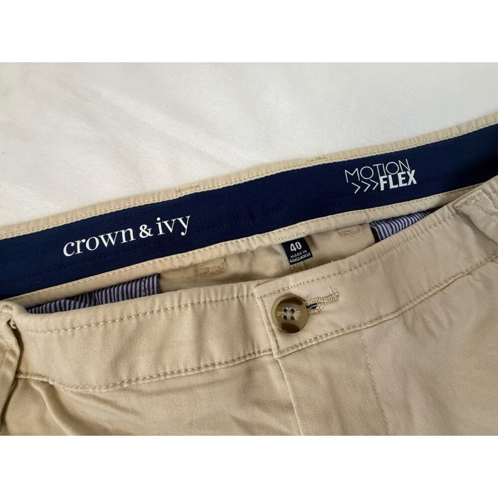 Men’s Crown And Ivy Motion Flex Khaki Shorts Size 40 Nice!
